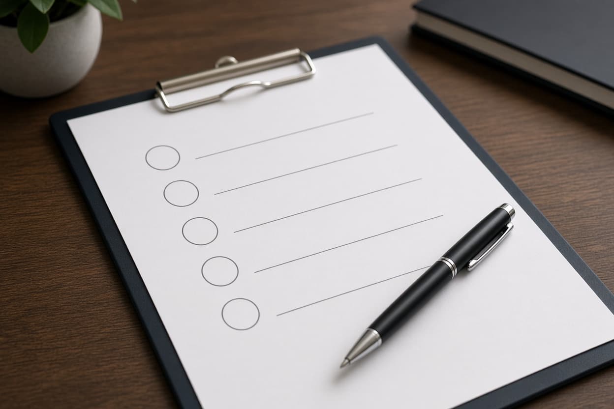 Photo: plaintiff and attorney reviewing eligibility checklist
